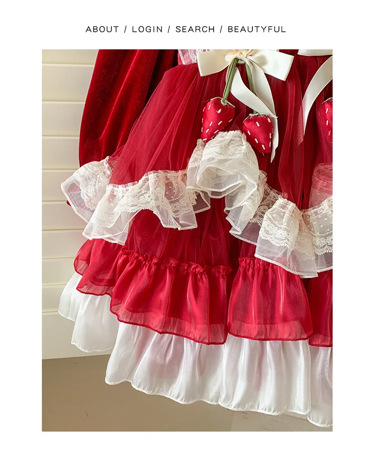 Girl Dress Autumn Winter Pompom Ball Gown Lolita Dress for Children Girl Birthday Wedding Party Dress Girl Princess Dress Clothe