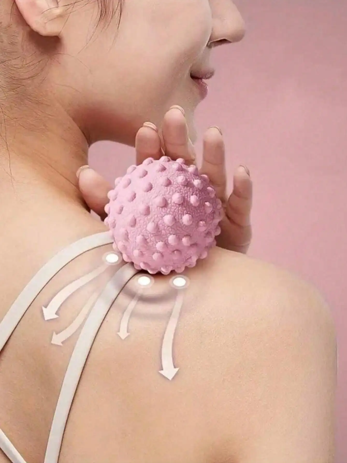 قطعة واحدة من كرة تدليك اليوغا ذات النقاط المرتفعة - كرة بيلاتيس بالضغط الإبري للظهر/الخصر/القدم، مثالية للمنزل وصالة الألعاب الرياضية (ملحقات اليوغا)