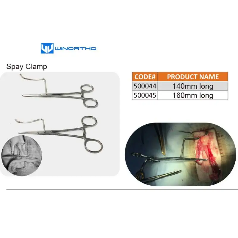 Ovariohysterectomy Spay clamp Use to atraumatically lift uterine horns veterinary instruments forceps animal dog cat