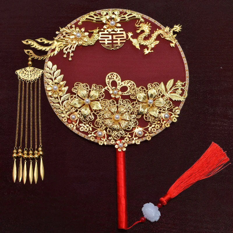 Chinese Ancient Hand Fans  Bridal Bouquet Fan  for Wedding Favor Gift Home Decor