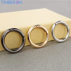 TINBERON Circle Metal Spring Snap Hook O Ring Openable Key Ring Buckle High Quality Hardware Accessories Gold Silver Gun Buckle