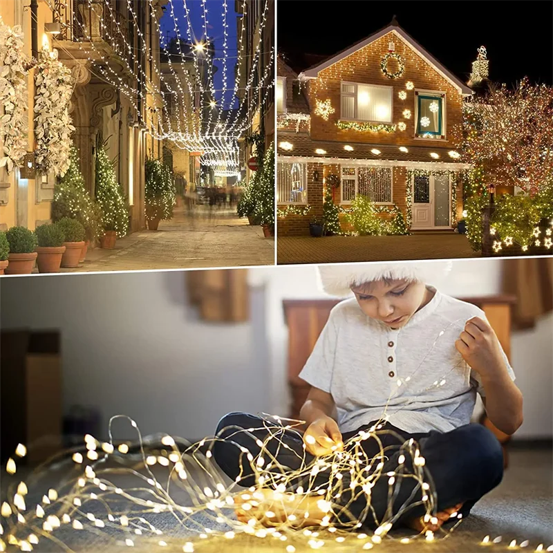 102m/52m/32m/22m/12m/7m Solar LED Fairy String Light Outdoor Festoon Lamp Garden Fairy Light Christmas Party Solar Lamp Decor