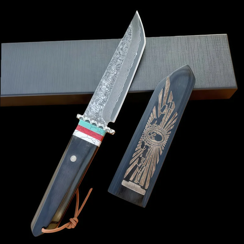 سكين تزوير عالي الصلابة VG 10 Maersk صغير مستقيم للاستخدام الخارجي حاد للتخييم سكين فواكه للدفاع عن النفس