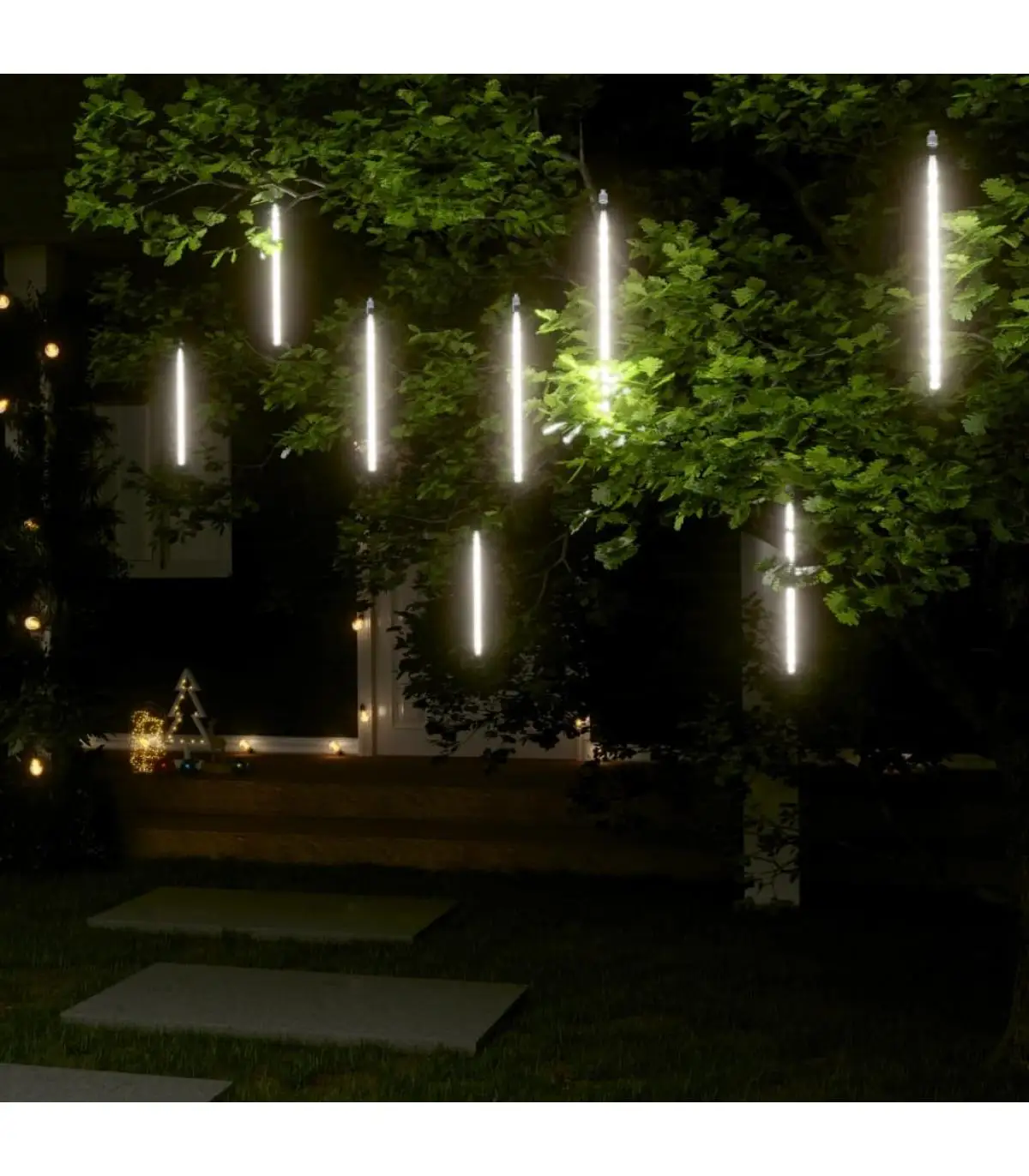 8 PCs 192 LED 30cm cold white indoor/outdoor Meteor Lights Lights hoses and garlands