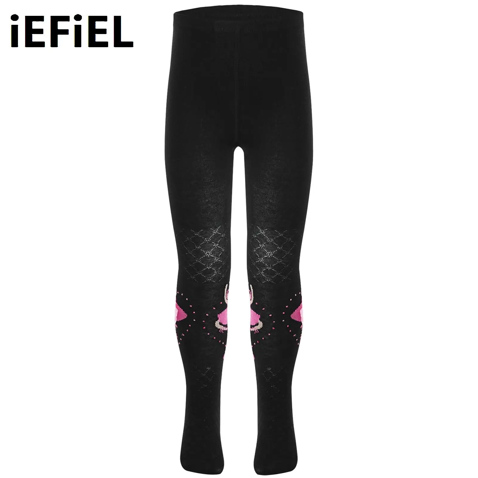 

Kids Girls Ballet Tights Pantyhose Cute Ballerina Jacquard Breathable Leggings for Dance Competition Stage Performance