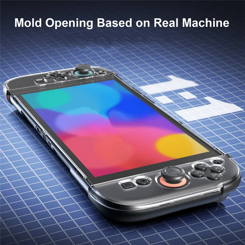 A13E-For Switch 2 Clear PC Hard Case Protective Cover Anti-Scratch Crystal Protector Case Shell With 4 Rocker Cap