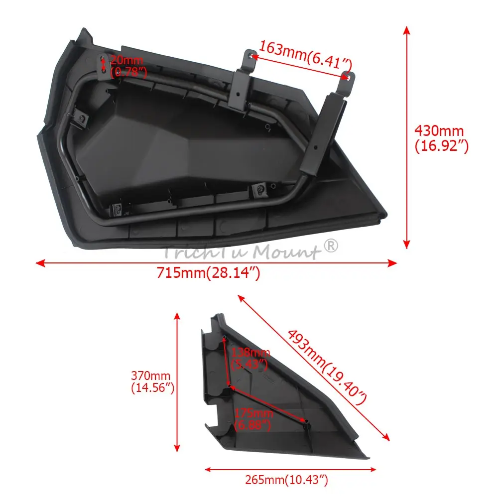 Lower Door Panels Insert With Metal Frame Compatible With Polaris Rzr Xp1000/Xp Turbo/S 1000/900/Trail S 2014-2023 Matte Black