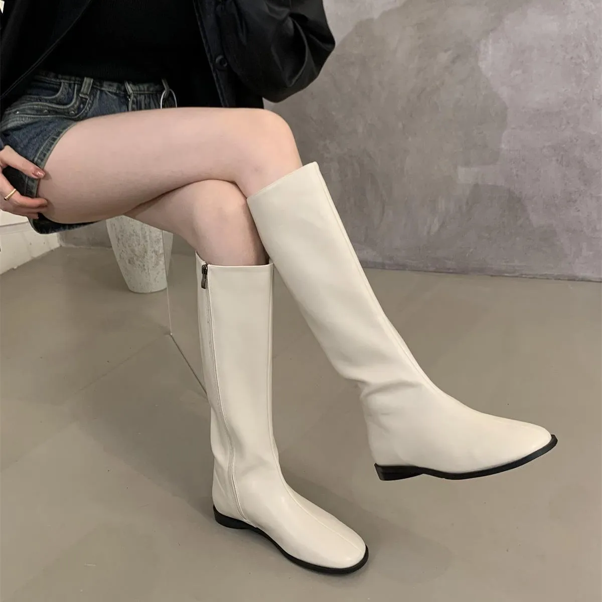 Long boots women's shoes 2026 Spring and Autumn new style simple and versatile knight boots long boots single boots