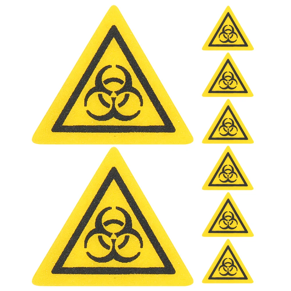 8 Pcs Biosafety Sign Marking Stickers Decals Labs Caution Label Laboratory Warning Biological Hazard Risk Labels