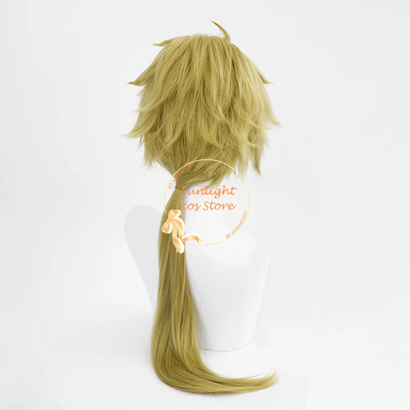 Kunikida Doppo Cosplay Wig 70cm Green Yellow Anime Cosplay Wigs Heat Resistant Synthetic Hair Halloween Party Wigs + Wig Cap