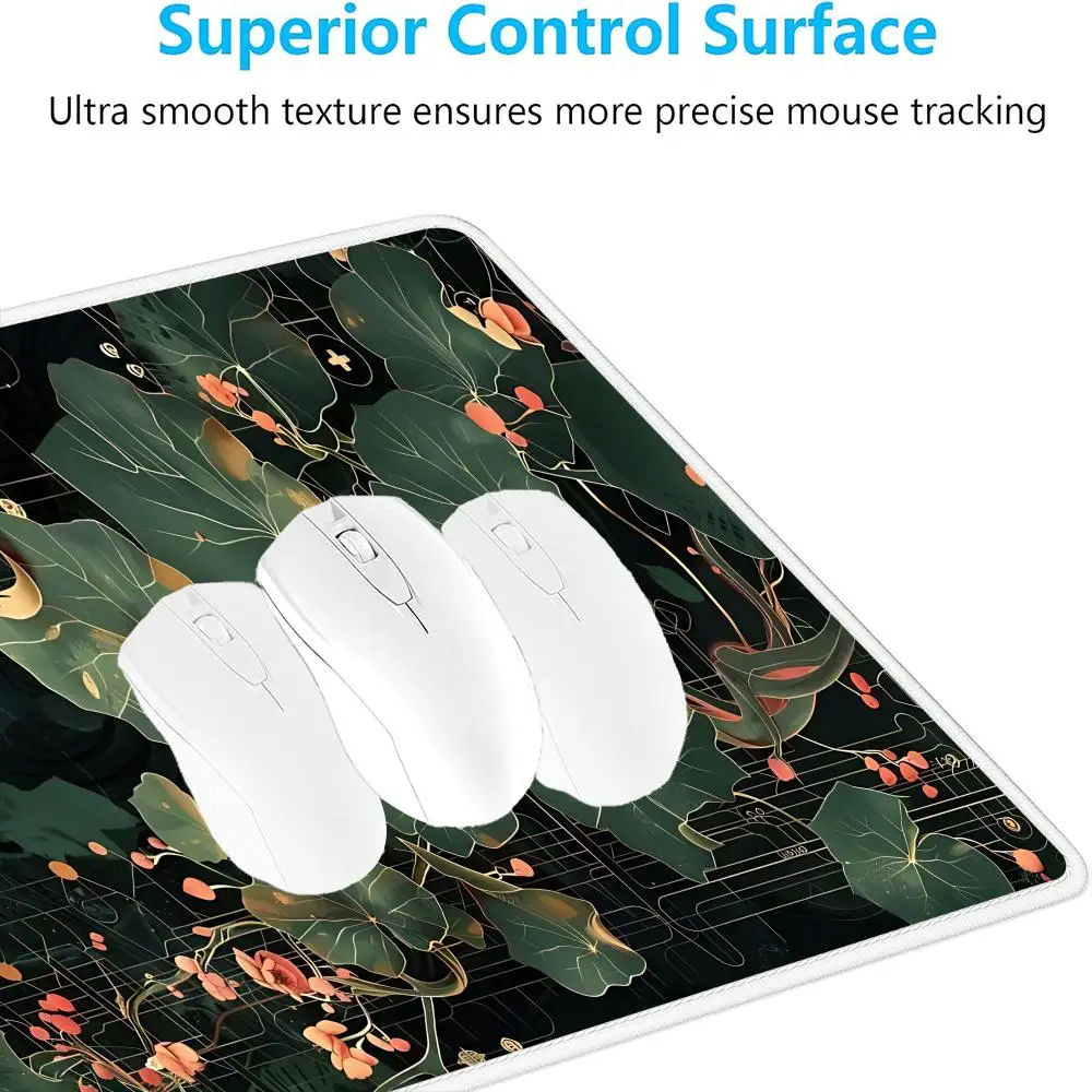 lotus flower design Mouse Pad Desk Accessory Aesthetic Large Gaming Mousepad Non-slip Laptop Table Cushion Tablet Mat PC Playmat