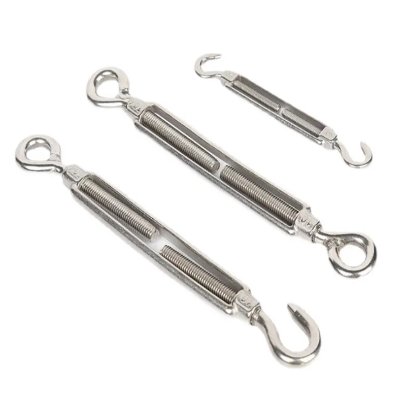 1 pièce M4 M5 M6 M8 M10 en acier inoxydable 304, chaîne réglable crochets de gréement et œillet tendeur câble métallique dispositif de Tension ligne