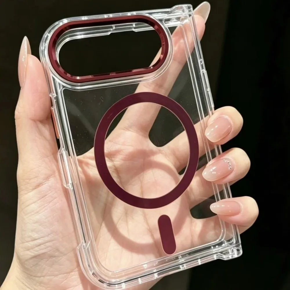 Transparent Phone Case Full Coverage Scratch Resistant Clear Phone Cover Foldable Shockproof for iPhone Duo