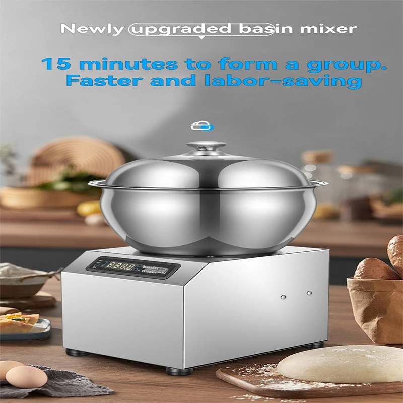 

High power dough mixer, commercial 5/8/15kg fully automatic kneading machine, electric stainless steel household press machine,