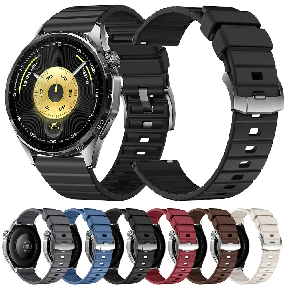 Bracelet en caoutchouc sport 22mm pour Huawei Watch 5/4/3 Pro/Ultimate 2, bracelet en silicone pour Huawei GT Runner 2 GT 6 Pro 6 5 4 3 2 2e 46mm