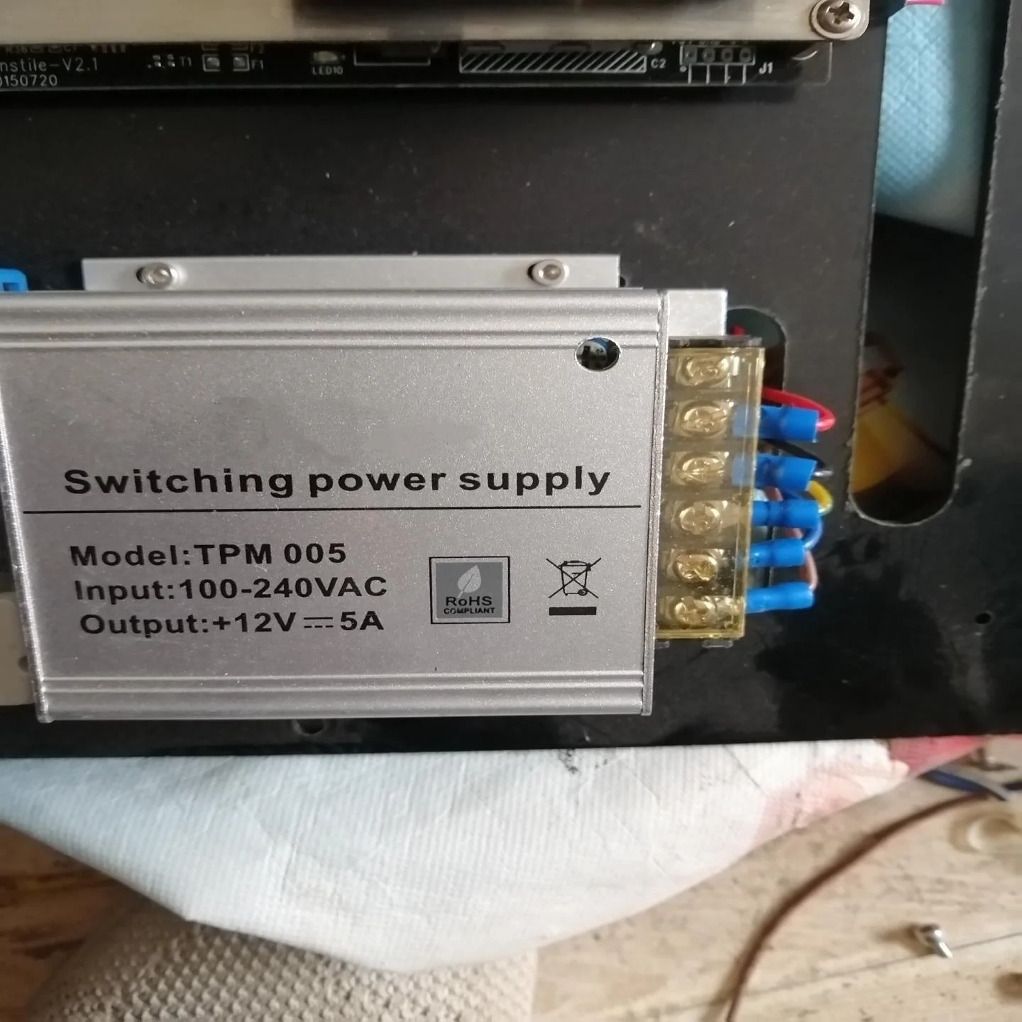 TPM005 Switching Power Supply: 12V/5A, 100-240V AC, Compact, Efficient for CCTV, Security Systems, inBIO 260/460 Spare Parts