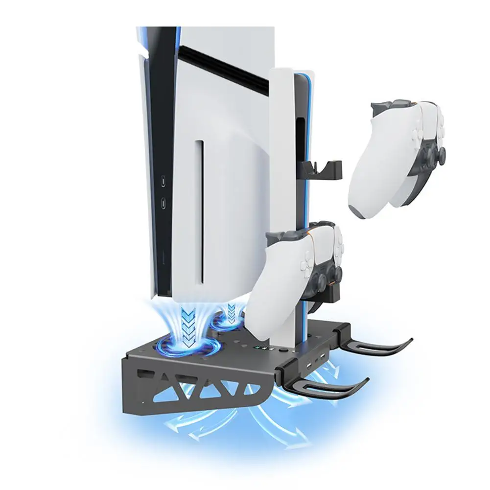 With Cooling Fan Charging Wall Bracket For Pro/Slim Dual Headphone Storage Rack For Playstation5 Console Charging Base G0M0