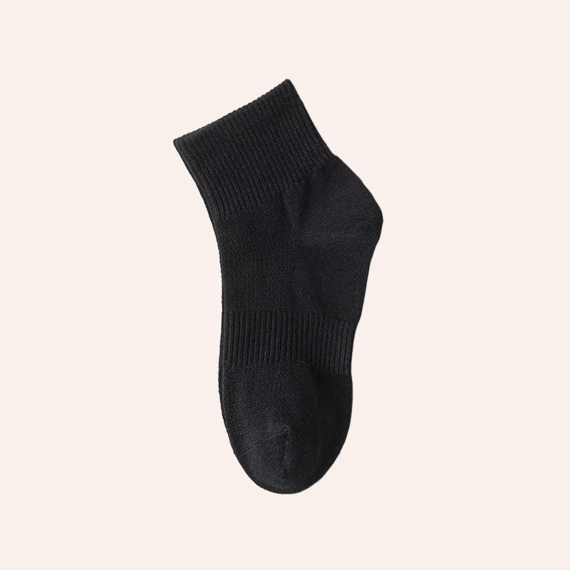 5/10 Pairs Non Slip Pure Cotton Odor Sweat Resistant Breathable Mesh Women's Short Socks Women's Breathable Casual Short Socks