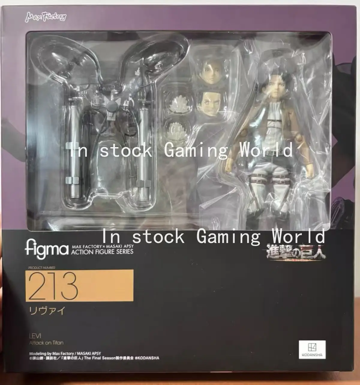 En Stock, Figura Original MaxFactory Figma de Levi Ackerman No.213 de Ataque a los Titanes, Figura de Acción Coleccionable del Anime Ataque a los Titanes