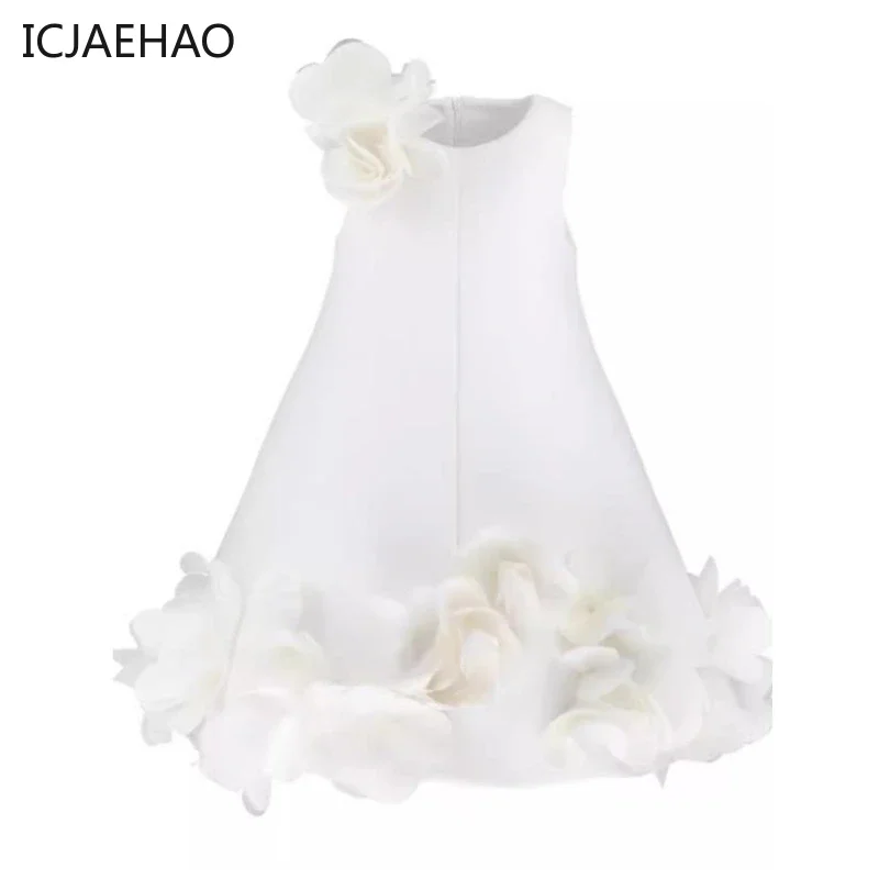 ICJAEHAO 2024 Luxury Princess Vintage Young Girls Dresse One-piece Wedding Party Graduation Children Kids Clothes s Vestidos