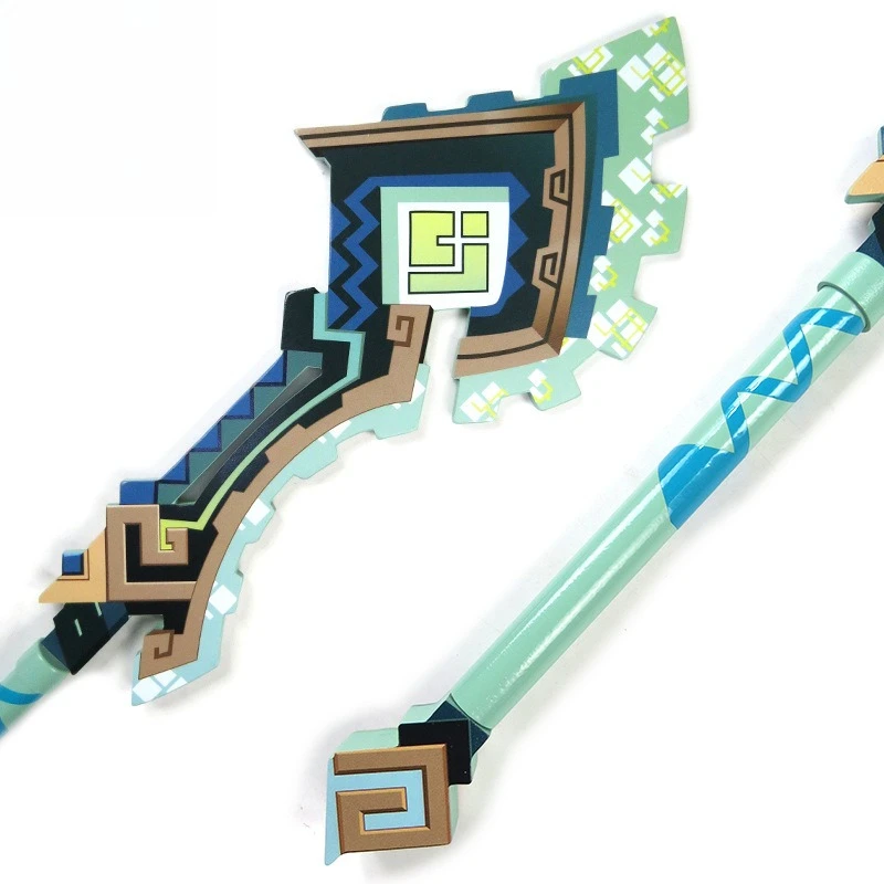 90cm Genshin Impact Game Peripheral Genich Exclusive weapons Fang of the Mountain King Model Cosplay Props Pixel Wind Staff Gift