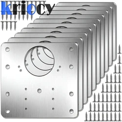 Cabinet Hinge Repair Plate Kit Kitchen Cupboard Door Hinge Mounting Plate With Holes Flat Fixing Brace Brackets Household Tools
