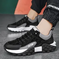 Men's Spring New Sport Shoes Casual Classic Trendy Thick Bottom Leisure Shoes Breathable Microfiber Upgraded Spring Autumn