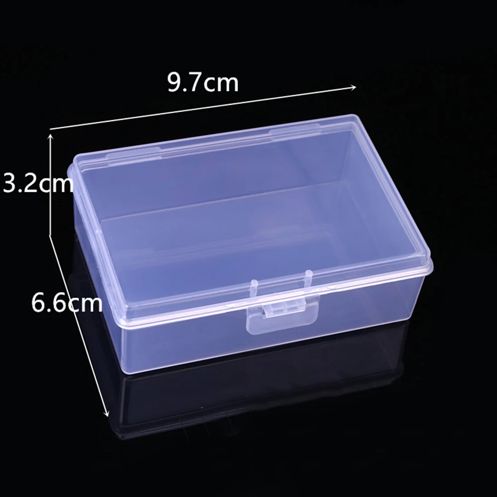 Mini Plastic Box Rectangular ID Band Card Storage Box Transparent Dustproof Strong Jewelry Storage Case Container