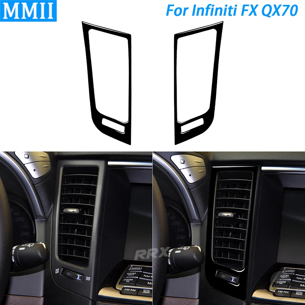 

For Infiniti FX 2009-2013 QX70 14+ Piano Black Center Air Outlet Decorative Cover Car Interior Decoration Accessories Sticker