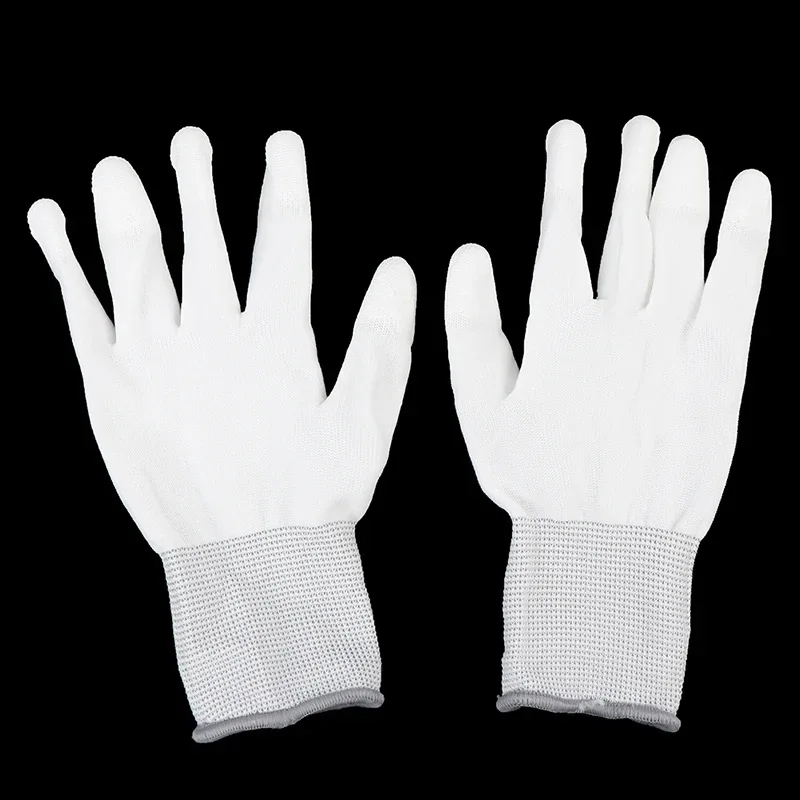 12Pairs Car Vinyl Wrap Gloves Anti-Static Window Tint Film Install Gloves Nylon Tinting Work Safety Gloves PU Coated Fingertip