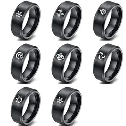 Aroutty Anime Genshin Impact Finger Rings Cosplay Jewelry Eye Of God Grass Fire Wind Water Thunder Ice Rock Stainless Steel Ring