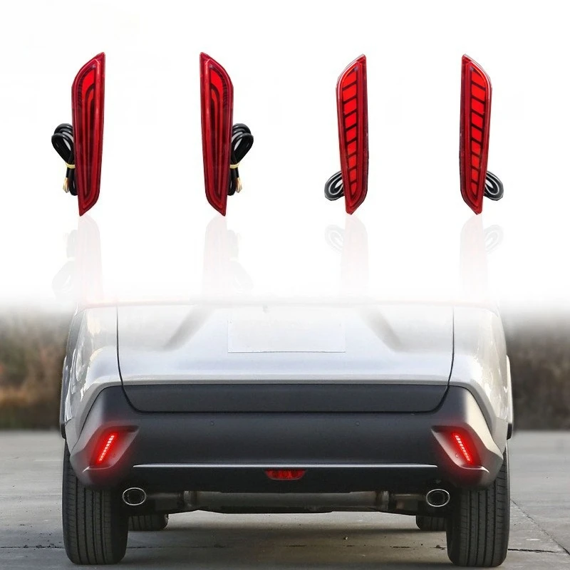 For Toyota Wildlander 2020-2024 Car Rear Bumper Light Reflector Modified LED Sequential Turn Signal Rear Fog Light Modification