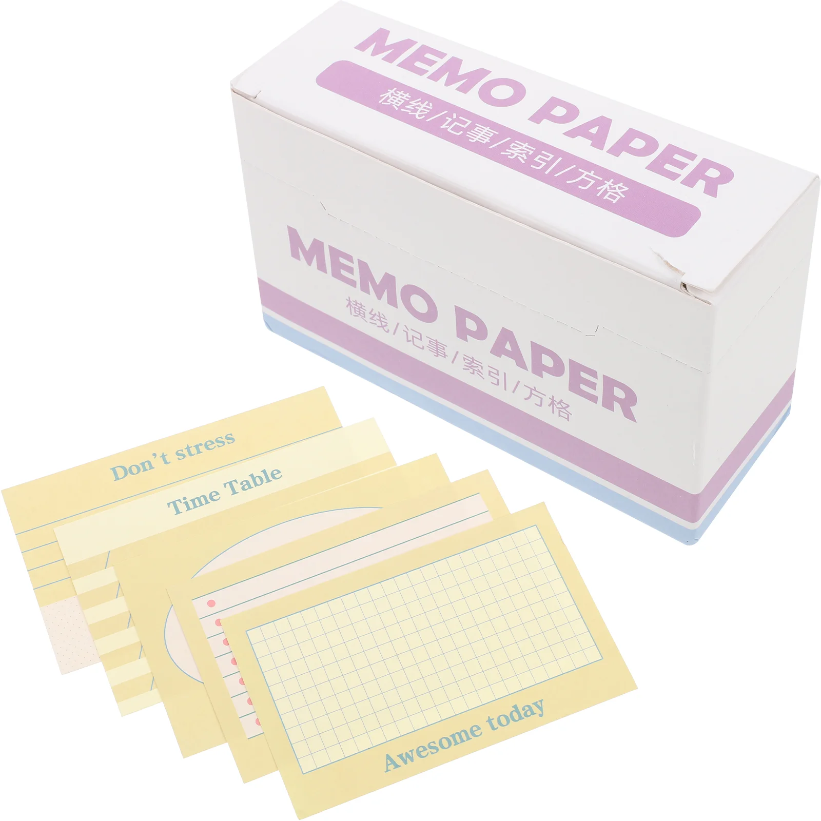 180 Pcs Index Card Notes Memo Cards Grain Blank Paper Ruled