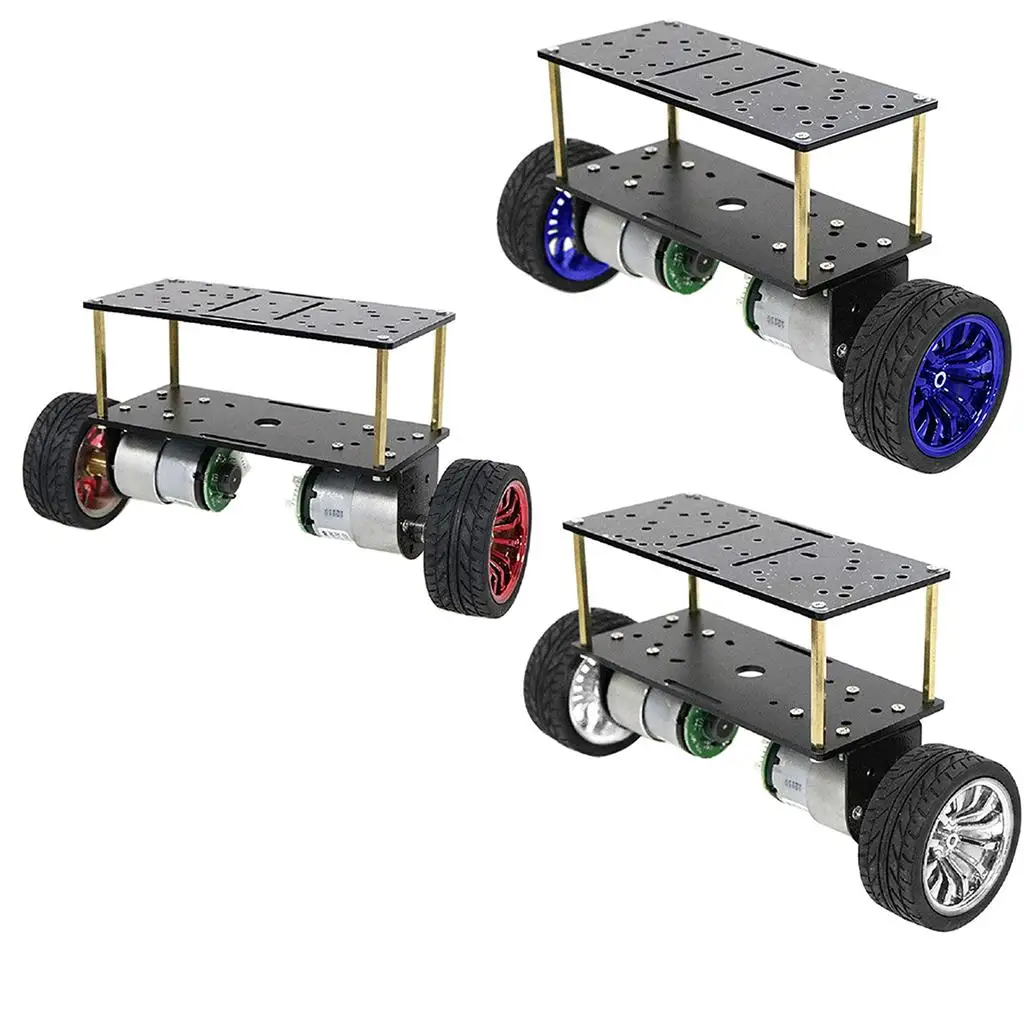 Two Wheel Smart Robot Car Chassis Aluminum Alloy Dual Level Structure for Educational Robotics and Mechanical Engineering