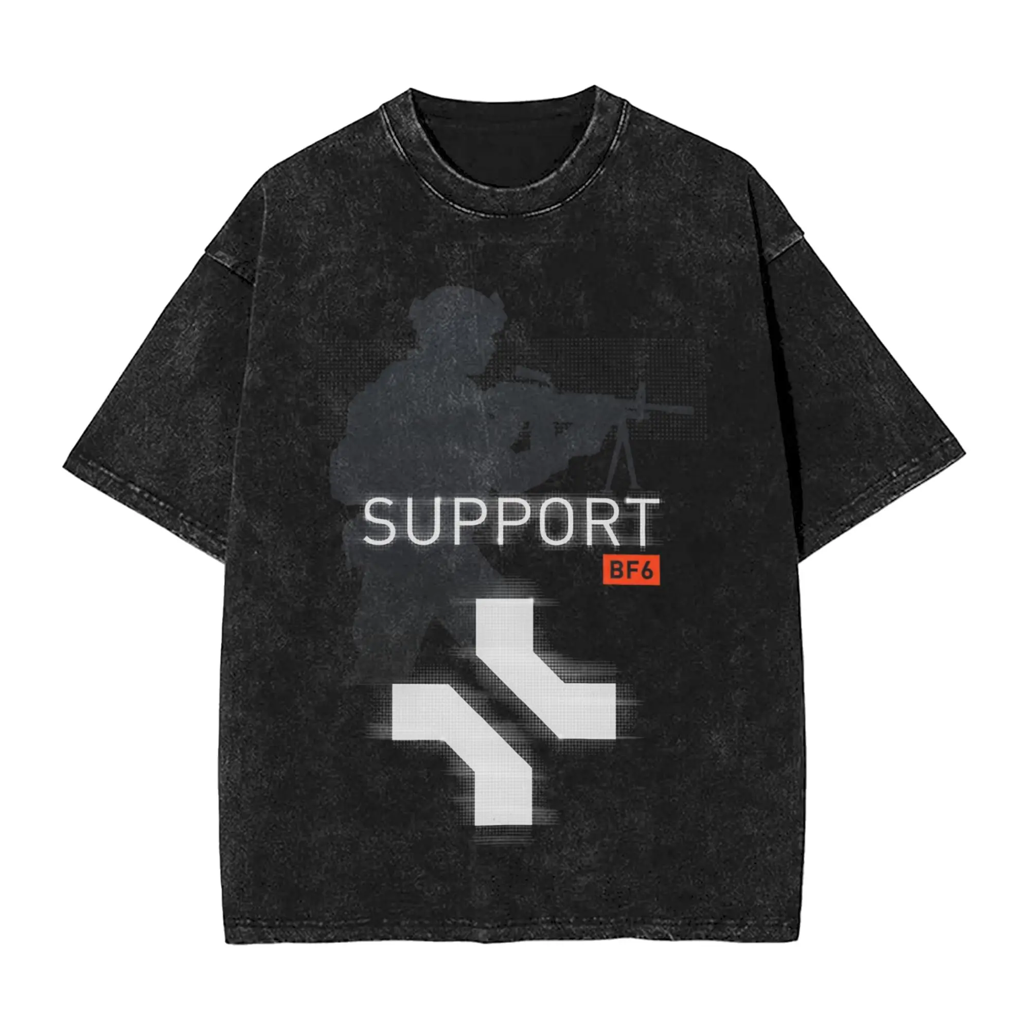 الرجال النساء Harajuku غسلها تي شيرت ساحة المعركة 6 ألعاب مضحكة BF6 قميص مطبوع ميرش المعتاد تي شيرت