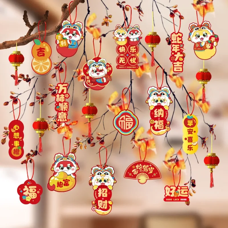 FU small pendent small lantern decoration is suitable for bonsai, green plant small pendent, New Year decoration (2025)