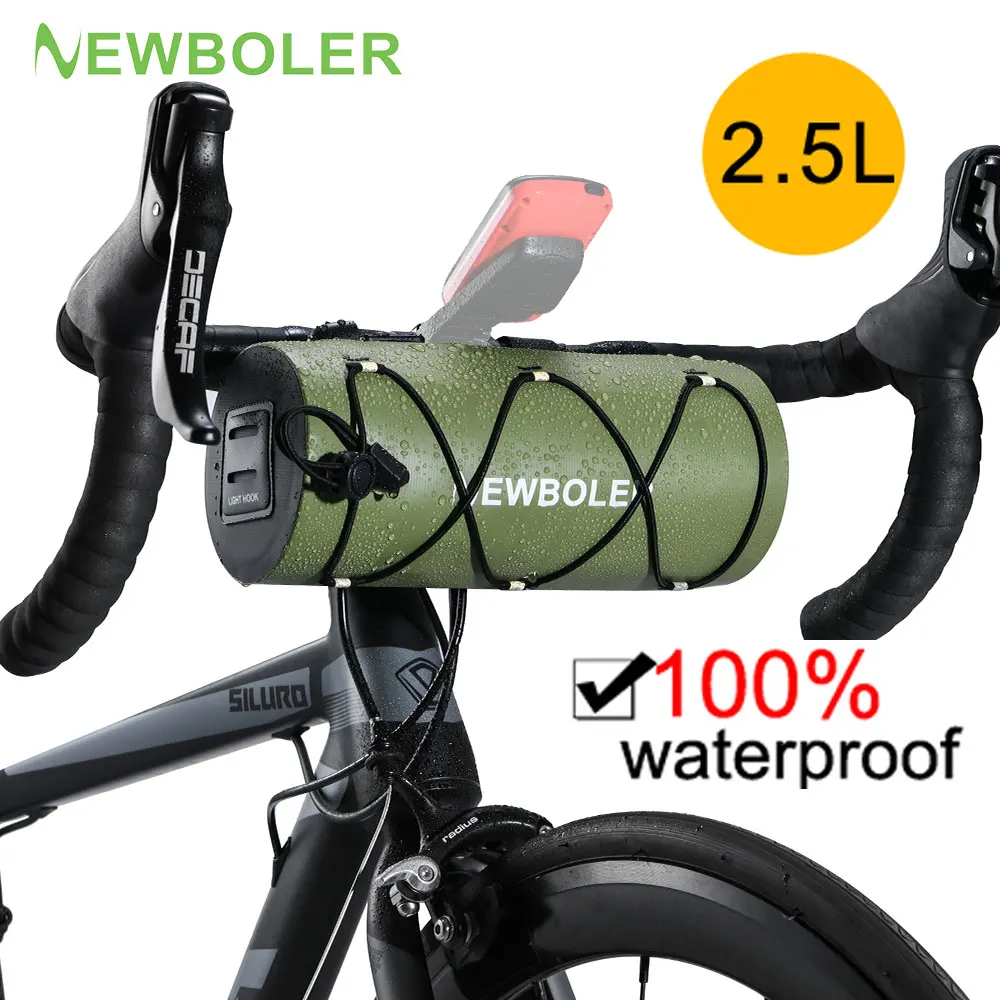 NEWBOLER Bike Bag Portable Handlebar Pannier Multi-purpose Large Capacity Backpack MTB Road Cycling Frame Tube Bag Elastic Band