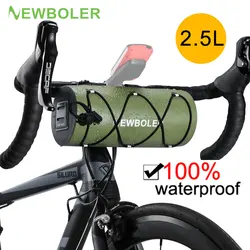 NEWBOLER Bike Bag Portable Handlebar Pannier Multi-purpose Large Capacity Backpack MTB Road Cycling Frame Tube Bag Elastic Band