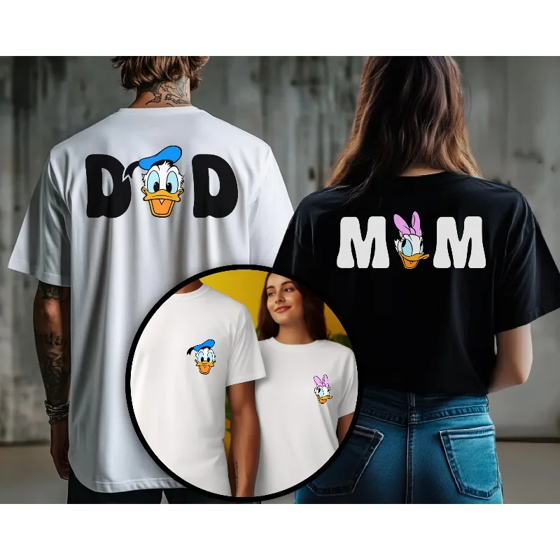 

Семейные рубашки Disney «Ромашка и Дональд» для родителей и детей. Футболки — одежда для отпуска Диснея. Одинаковые семейные рубашки унисекс.