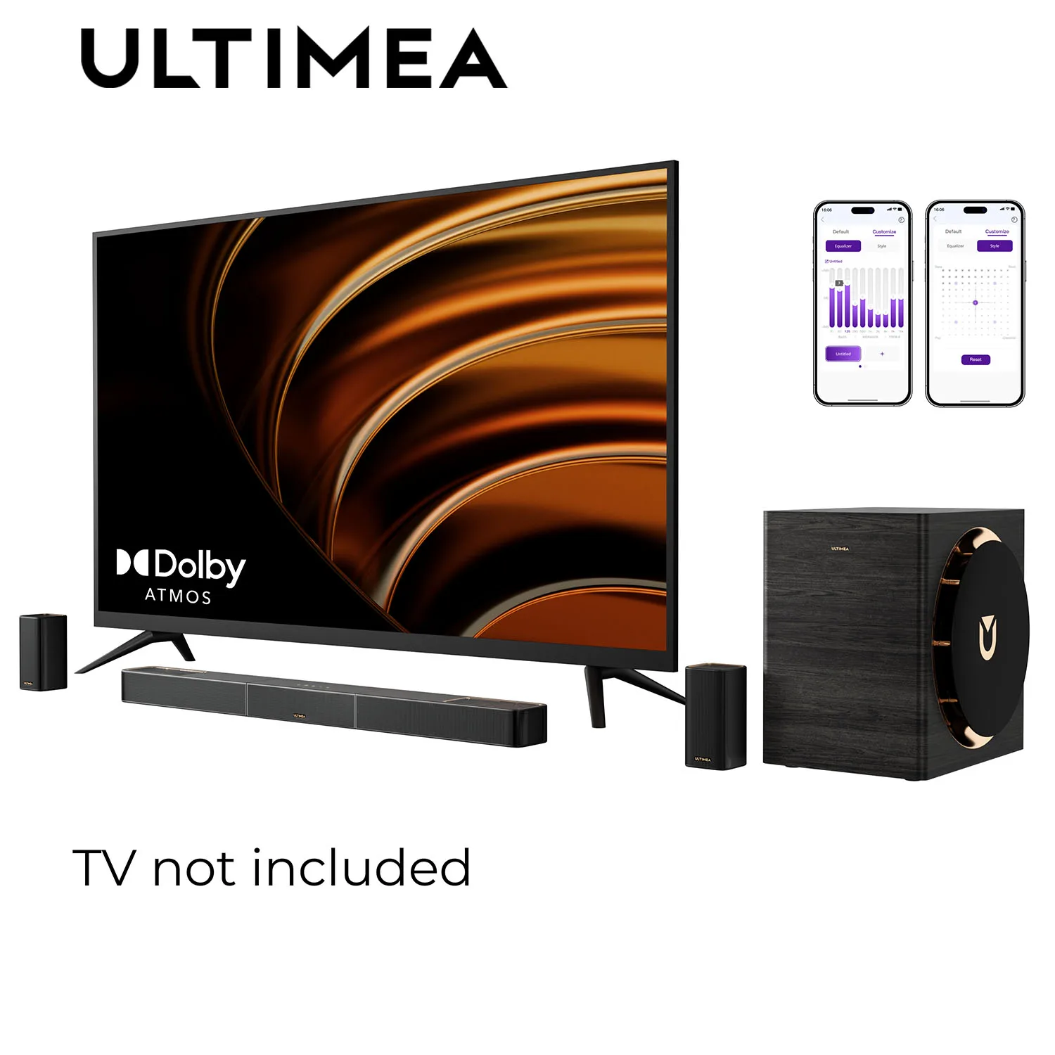 ULTIMEA Skywave X70 7.1.4ch barre de son TV avec Dolby Atmos et contr�le APP haut-parleur Bluetooth Home cin�ma avec caisson de basses sans fil 10 