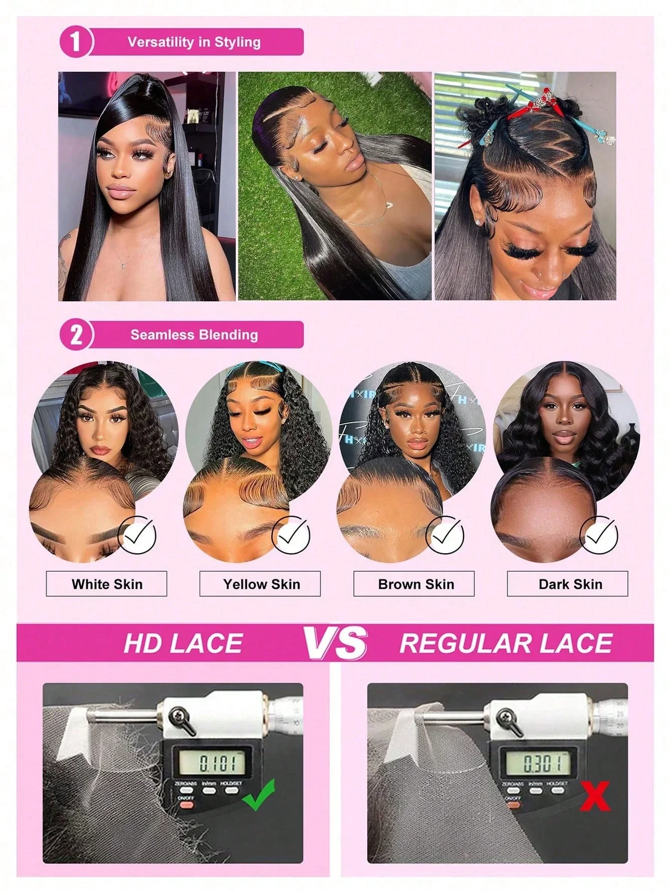 40 Inch Natural Black Water Deep Wave Human Hair Wigs For Women, 13x4 13x6 HD Transparent Lace Frontal Wig 200 Density Pre Plucked Glueless Lace Front Wig image 7
