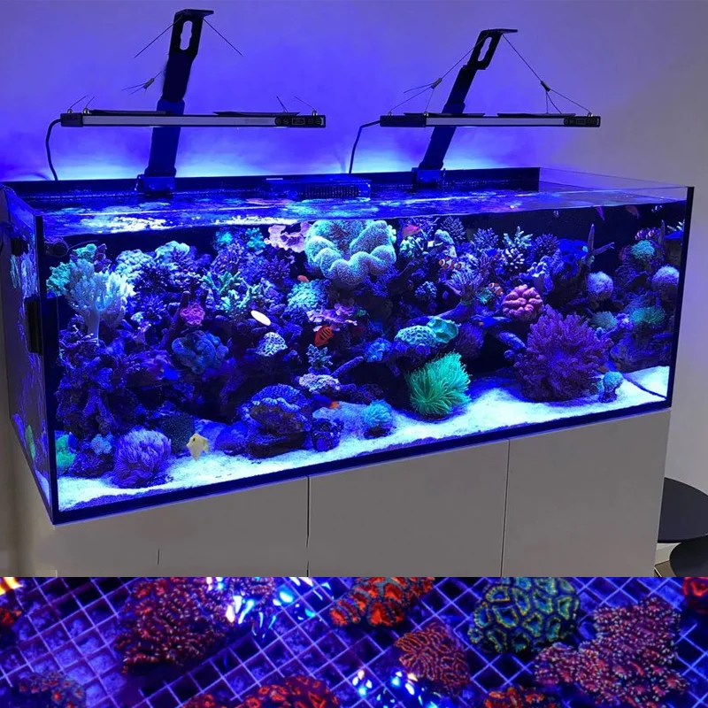 LED Aquarium Light with Wi-Fi Control, Dimmable, Sunrise, Sunset, Marine Coral Reef, SPS, LPS, 78W, 150W, 240W