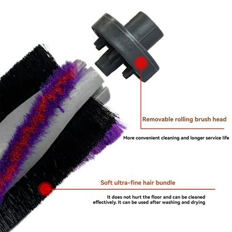 Applicable for M7 M7pro Sweeper Accessories Main Brush and Side Brush Filter and Mop Replacement Parts Brush-A009 view 4