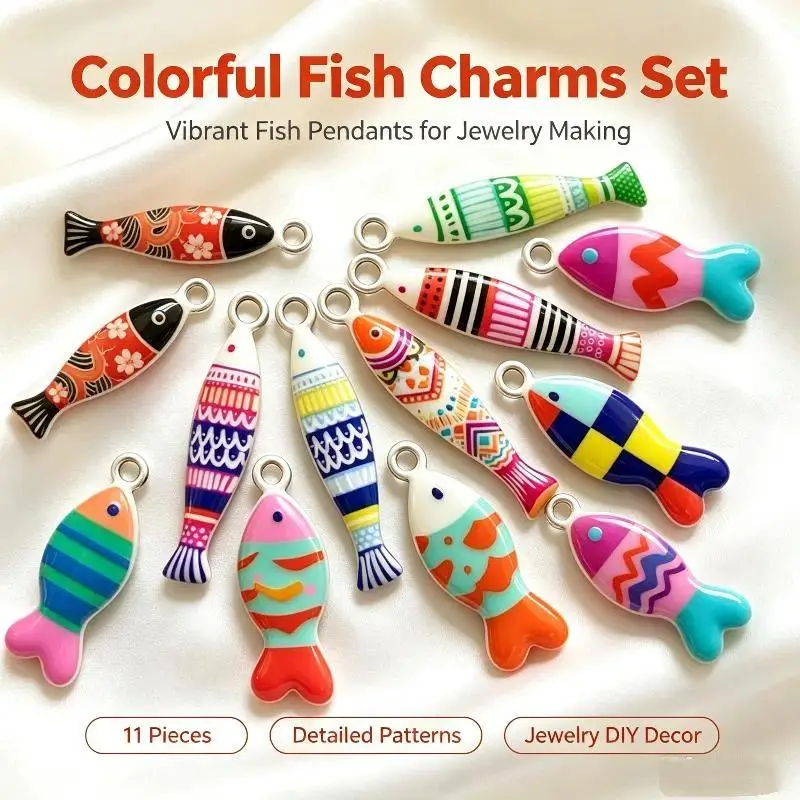 5Pcs Smooth Edge Fish Charms Pendants Stainless Steel for DIY Bracelet Necklace Anklet Jewelry Making Accessories
