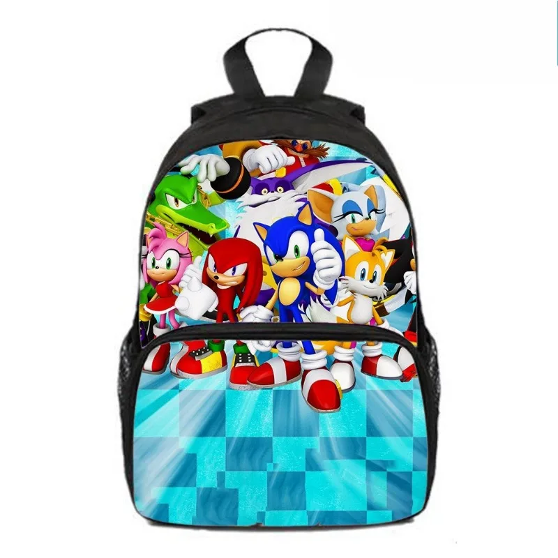 حقيبة ظهر بانداي سونيك، حقيبة مدرسية ذات سعة كبيرة لطلاب المدارس الابتدائية والثانوية، حقيبة ظهر للتنقل برسوم كرتونية من سونيك