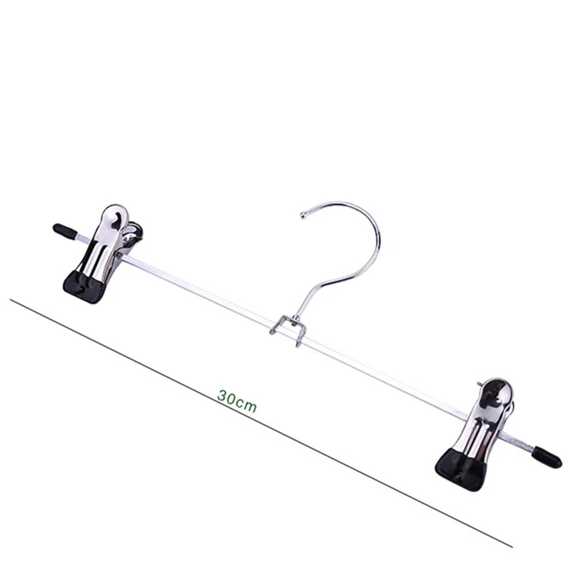 30cm Holder Adjustable Pants Hanger Clothes 10PCS Skirt With 2 Clips Stainless Steel Trouser Sale High Quality