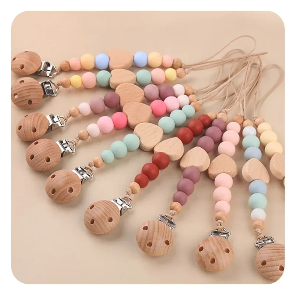 

Baby Products Beech Pacifier Clip Creative Baby Cartoon Love Beech Biting and Grinding Pacifier Chain Anti Drop Chain Baby Toys