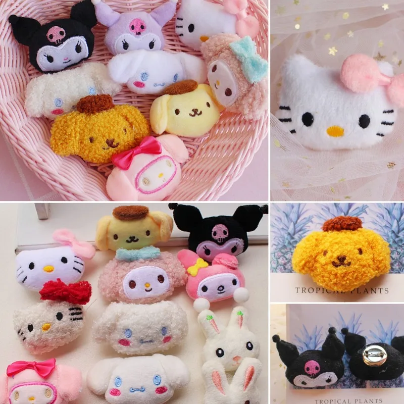 

Sanrio Hello Kitty Anime Plush Brooch Cute Clothes Badge Pins Backpacks Pendant Decoration Girl Fashion Cotton Jewelry Brooch