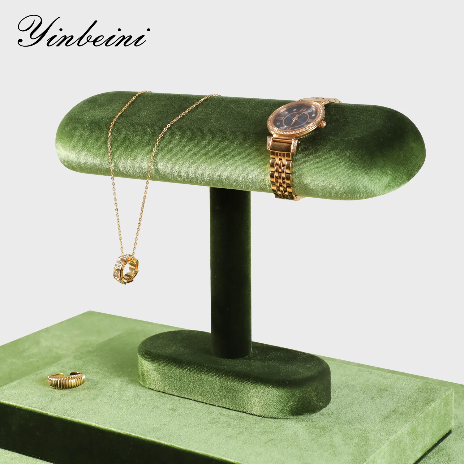 Yinbeini Velvet Watch Display Stand Jewelry Storage Rack for Watch Bracelets and Bangles Jewelry Display Holder TB002