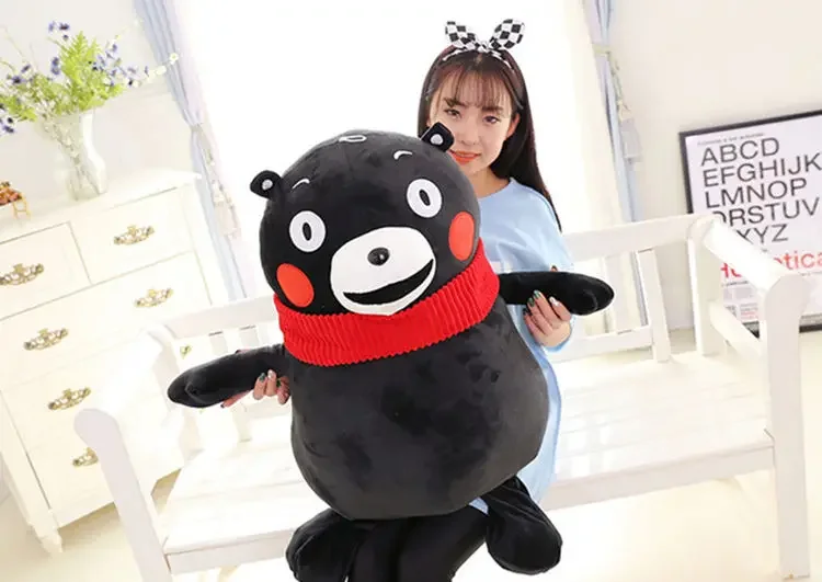 [Funny] 100cm Kumamon Character Japan Bear Plush Toy Cute Stuffed Pillow Doll Only Cover(No filling) with zipper kids child gift